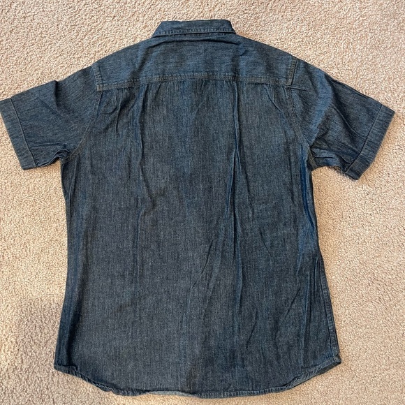 PD & C Blue Denim Men's Polo Button down Shirt - Picture 10 of 10